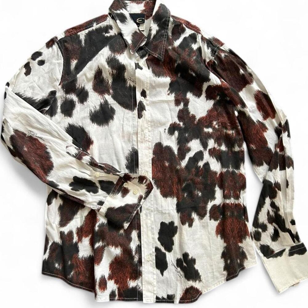 Roberto cavalli cow print button